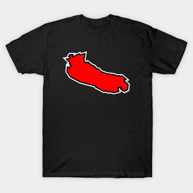 Gabriola Island in a Spicy Red Colour - Simple Silhouette - Gabriola Island T-Shirt by City of Islands